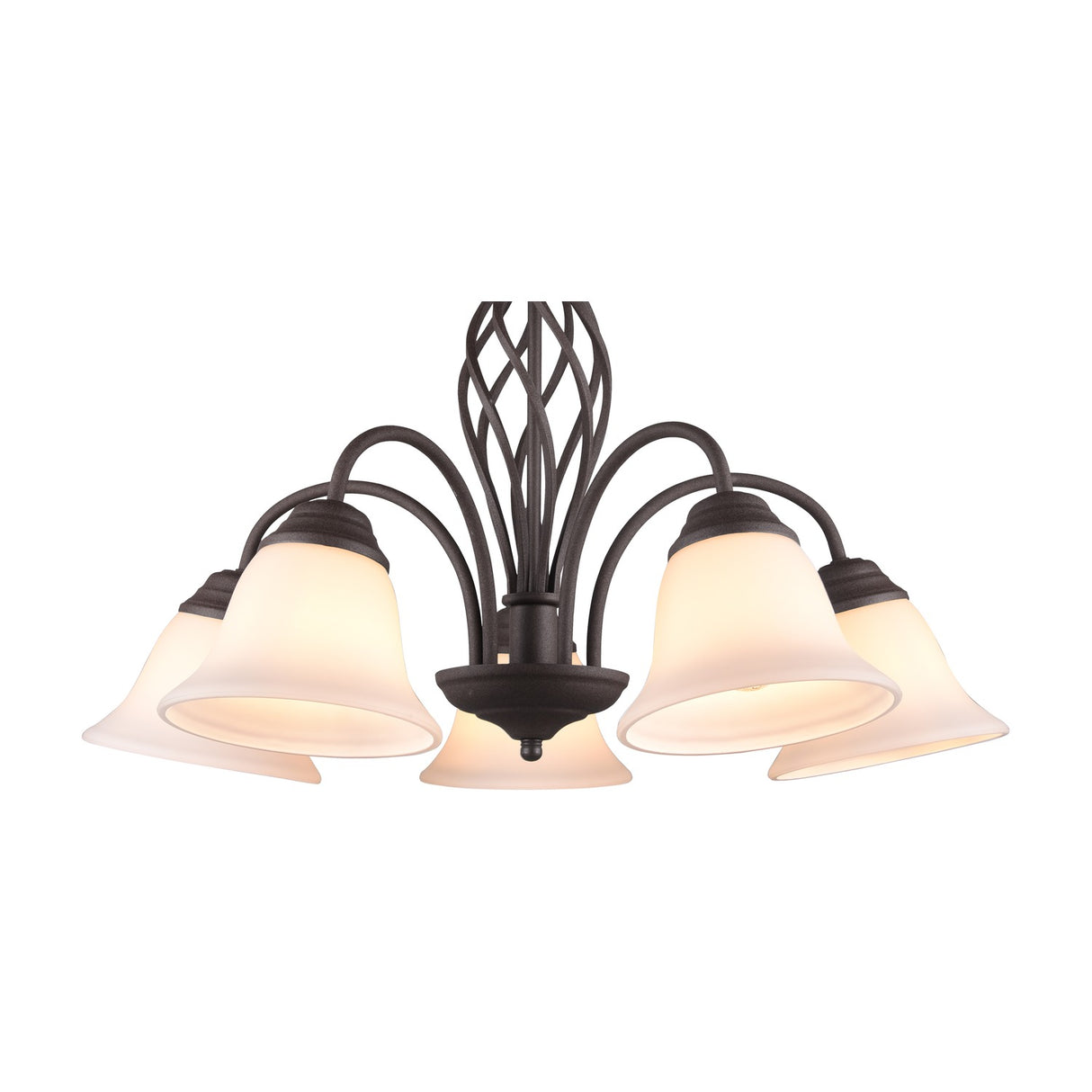 Rustica 5 Light Glass Chandelier – Rust