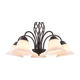 Rustica 5 Light Glass Chandelier – Rust