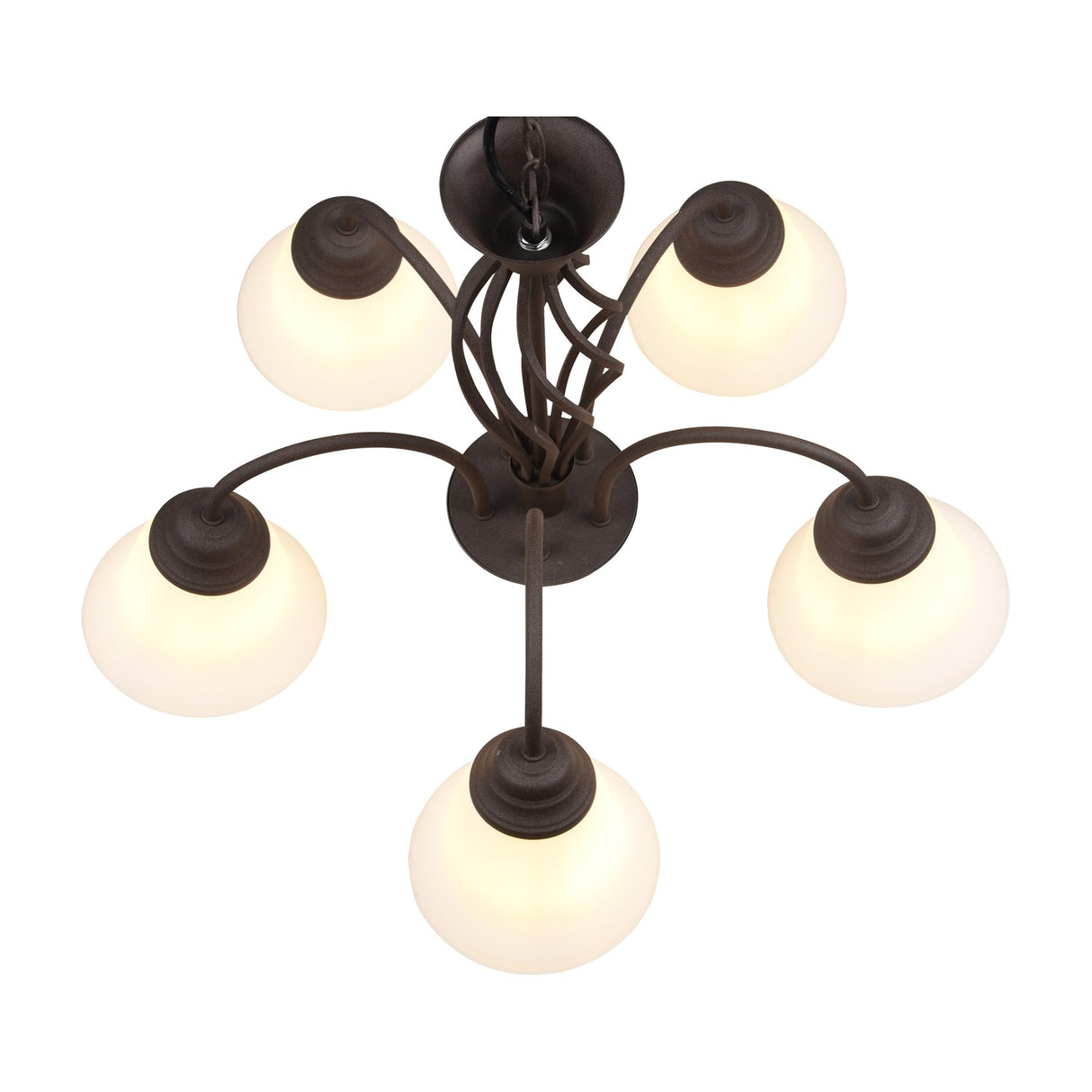 Rustica 5 Light Glass Chandelier – Rust