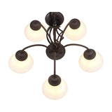 Rustica 5 Light Glass Chandelier – Rust