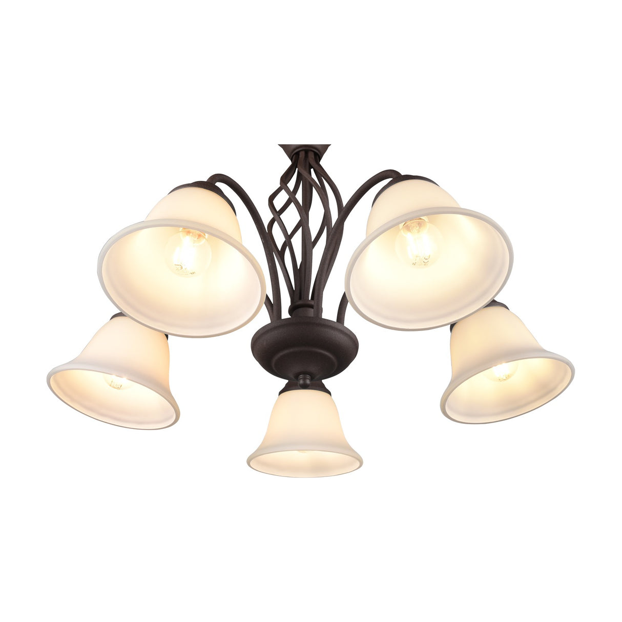 Rustica 5 Light Glass Chandelier – Rust