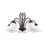 Rustica 5 Light Glass Chandelier – Rust