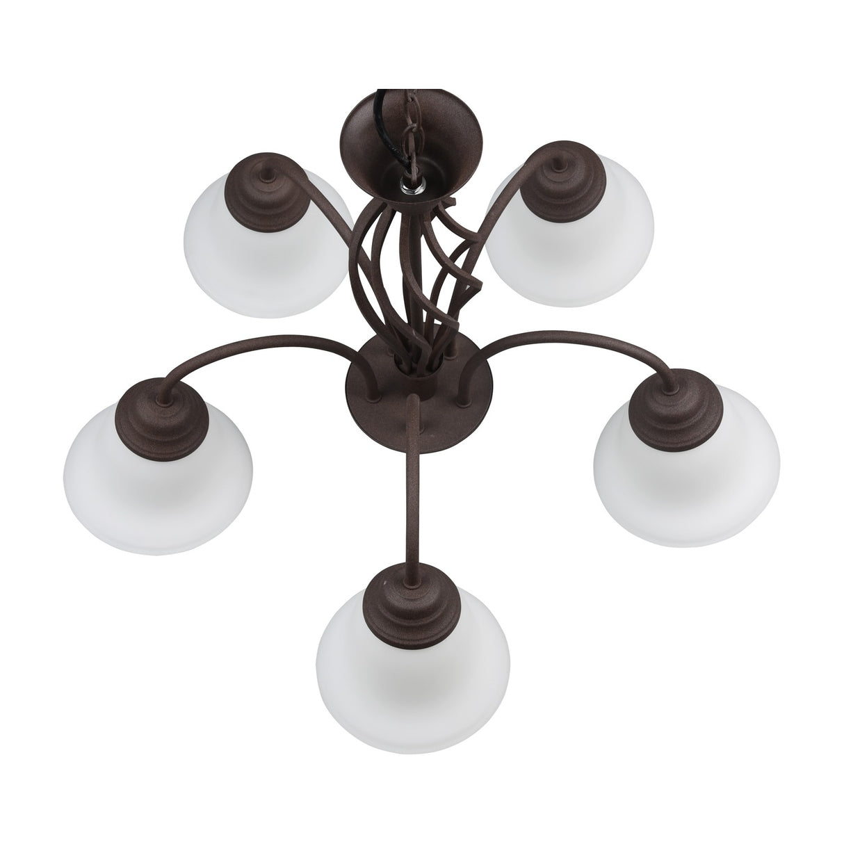 Rustica 5 Light Glass Chandelier – Rust