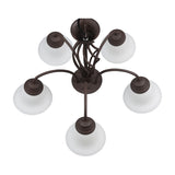 Rustica 5 Light Glass Chandelier – Rust