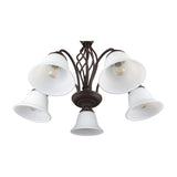 Rustica 5 Light Glass Chandelier – Rust