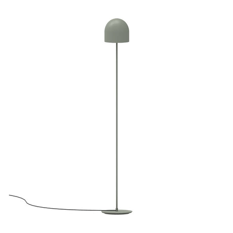 Rio 2 Light Dome Floor Lamp in green, featuring a slim iron stem, domed shade, and round disc base, shown against a plain white background.