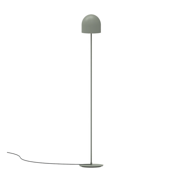 Rio 2 Light Dome Floor Lamp in green, featuring a slim iron stem, domed shade, and round disc base, shown against a plain white background.