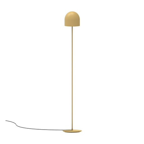Rio 2 Light Dome Floor Lamp in yellow, featuring a rounded dome shade, slim iron stem, and flat disc base, shown against a plain white background.