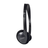 AV:Link SH30T stereo TV headphones in black with padded earcups and adjustable headband, shown side-on against a plain white background.