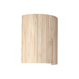 Endon Salcombe wall light with a woven natural seagrass half-cylinder shade on matt black metalwork, shown against a plain white background.