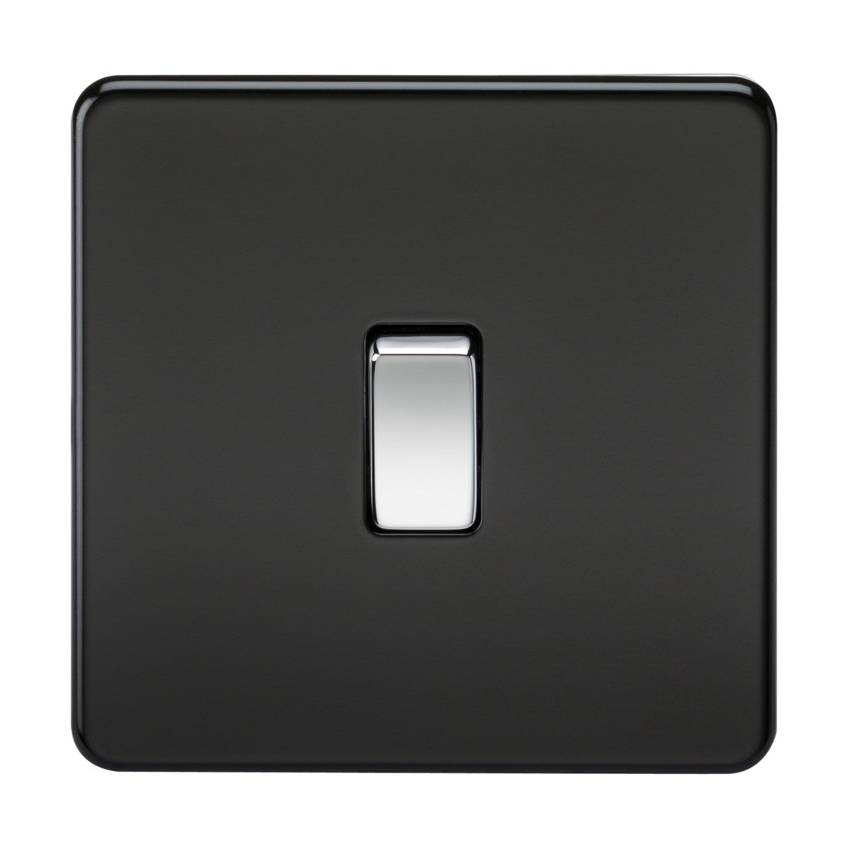 20A 1G DP Switch - Matt Black with Chrome Rocker