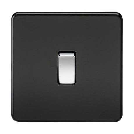 20A 1G DP Switch - Matt Black with Chrome Rocker