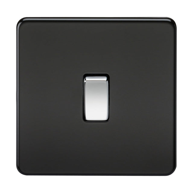20A 1G DP Switch - Matt Black with Chrome Rocker