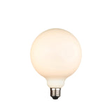 Endon 12W E27 LED filament globe bulb with 125mm opal glass in warm white, shown on a plain white background.
