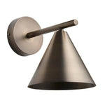 Endon Ashworth bronze wall light with adjustable arm and cone shade in brushed antique bronze finish, shown against a plain white background.