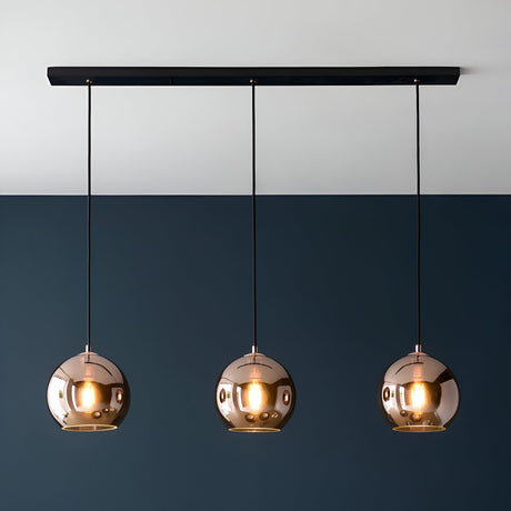 Ashbourne 3 Light Linear Pendant - Copper & Black