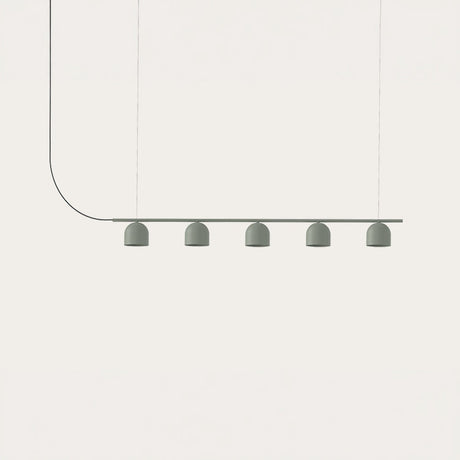 Rio 9 Linear 5 Light Dome Chandelier - Green