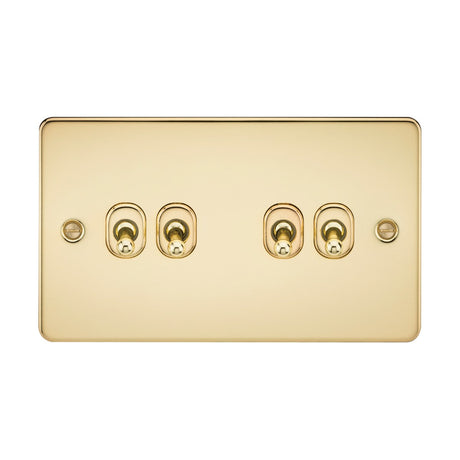 10AX 4G 2-way Toggle Switch - Polished Brass