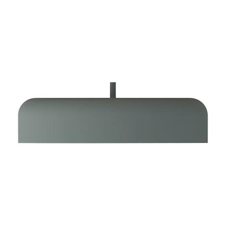 Rea Dome Pendant Light in matt green aluminium, a wide shallow dome shade with rounded rim on a slim stem, shown on a plain white background.