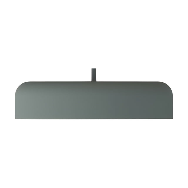 Rea Dome Pendant Light in matt green aluminium, a wide shallow dome shade with rounded rim on a slim stem, shown on a plain white background.