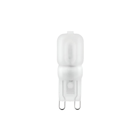 Endon 2W G9 LED capsule bulb with frosted polycarbonate body and two pin base, shown against a plain white background.