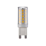 Endon 3.5W G9 LED capsule bulb with clear cover showing surface-mounted diodes and white two-pin base, shown on a plain white background.