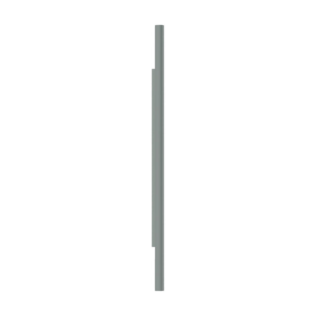 Rodi 2 Light Linear Wall Light in matt green, a slim vertical iron bar fitting with a shorter rear section, shown against a plain white background.