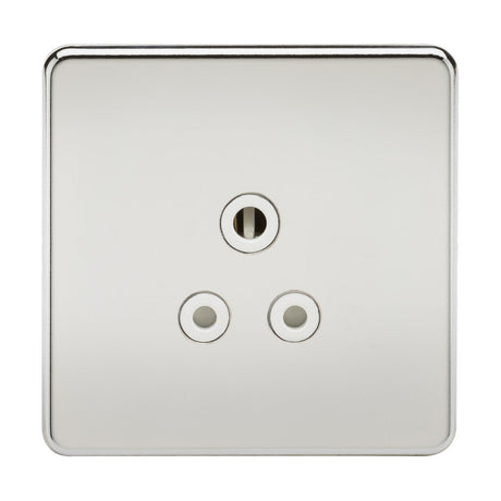 5A Unswitched Socket - Polished Chrome with White Insert