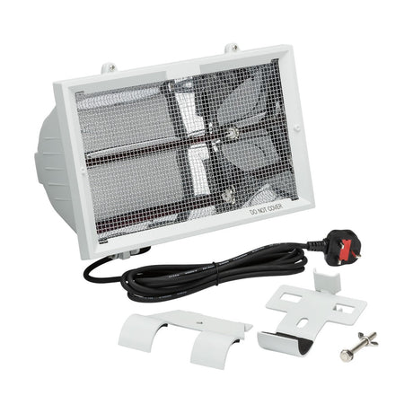 230V IP24 1.3kW shortwave infrared heater - White