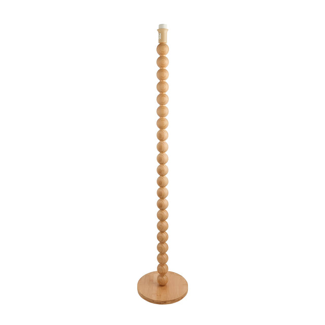 Endon Ashwood floor lamp base with stacked natural bamboo spheres on a round wooden base and E27 lamp holder, shown on a plain white background.