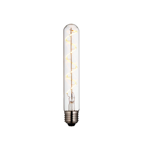Endon 4W E27 LED filament bulb with clear tubular glass, warm white spiral filament and screw base, shown on a plain white background.