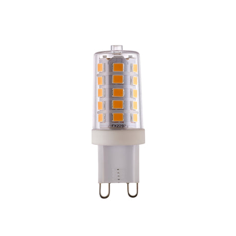 Endon 3.7W G9 LED capsule bulb in warm white, showing the compact clear capsule with visible LED chips and two-pin base on a plain white background.