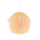 Chartleigh Pendant Shade in natural rattan with shaggy, layered fringe texture, shown on a white cord against a plain white background.