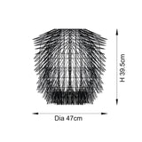 Chartleigh Pendant Shade in natural rattan with layered woven strands forming a domed silhouette, Dia 47cm x H 39.5cm.