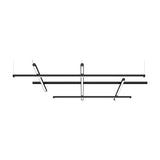 Hilow White Diffuser Frame LED pendant light in matt black, with three horizontal bars crossed by three angled linear diffuser bars, shown on a plain white background.