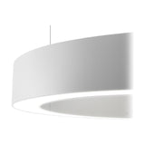 Golden Ring Aluminium LED Pendant Light 123cm in white, a large single circular ring fixture shown at an angle with an illuminated inner edge, on a plain white background.