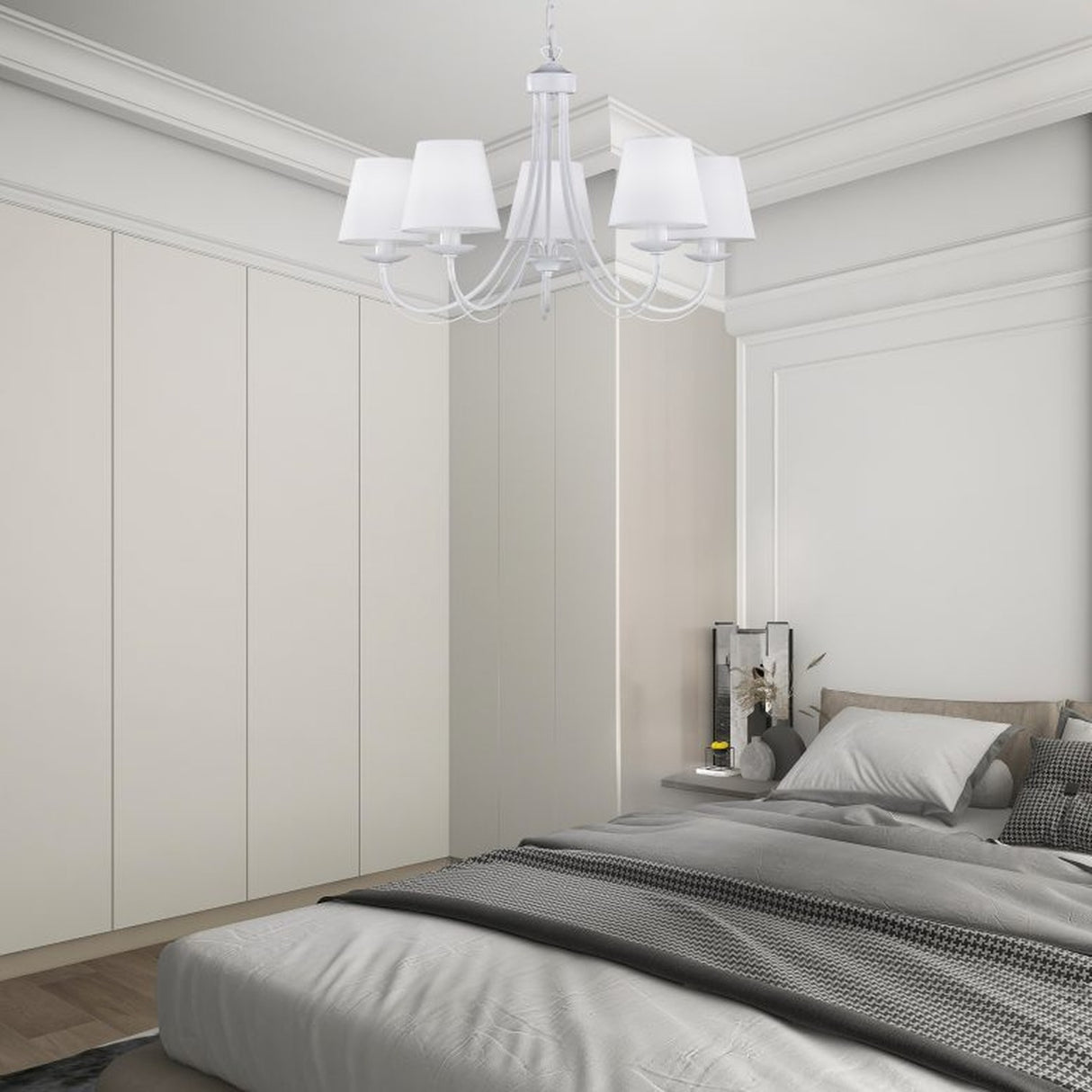 Cortez 5 Light Chandelier – Matt White