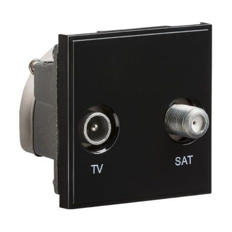 Diplexed TV /SAT TV Outlet Module 50 x 50mm - Black