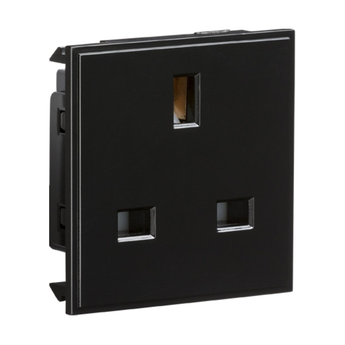 13A 1 Gang Unswitched Socket Module 50mm Black | Niori