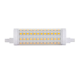 Endon 13W R7s LED bulb with slim double-ended body and rows of warm white LEDs behind a clear cover, shown on a plain white background.