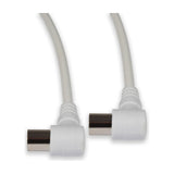 AV:Link 2.0m coaxial lead with white right angle plug to plug connectors and exposed metal sockets, shown on a plain white background.