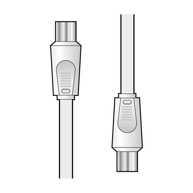 AV:Link 2.0m coaxial plug-to-socket extension lead with white moulded connectors on a plain white background.