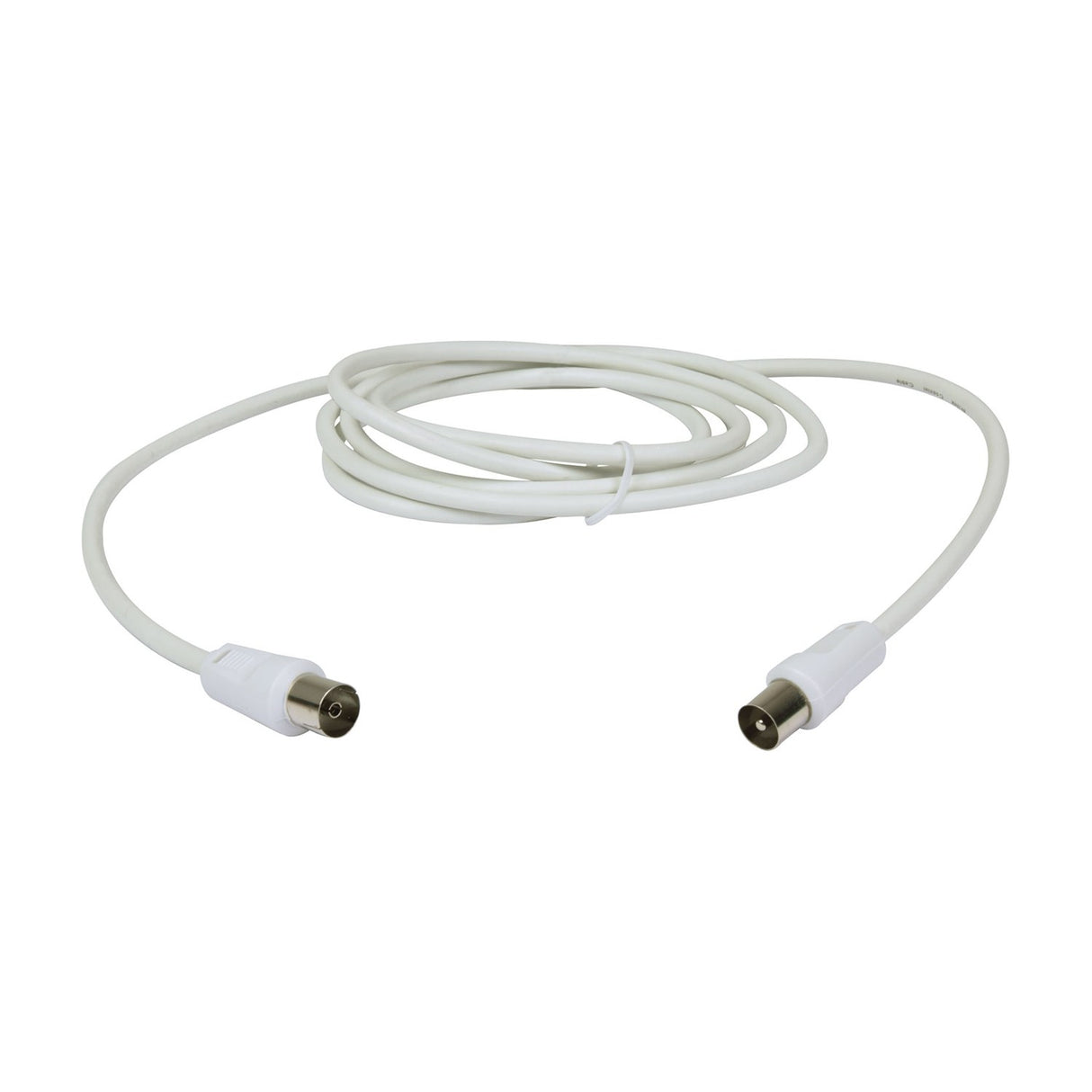 AV:Link 2.0m coaxial plug to socket extension lead by AVSL, white cable coiled with male and female connectors on a plain white background.