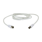 AV:Link 2.0m coaxial plug to socket extension lead by AVSL, white cable coiled with male and female connectors on a plain white background.