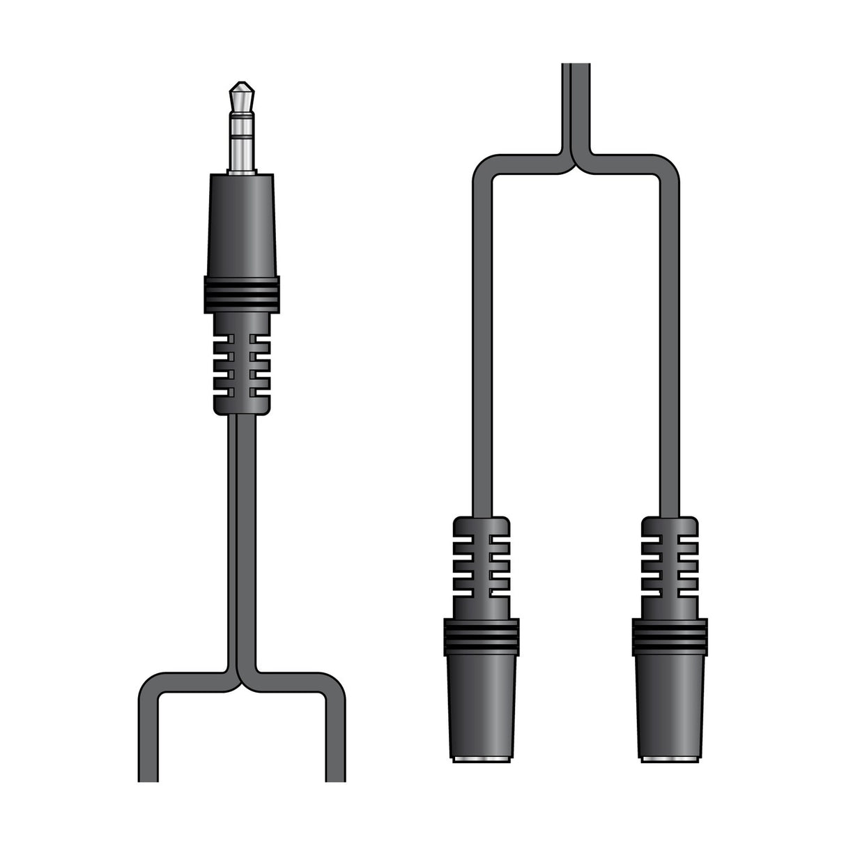 AV:Link 3.5mm Stereo Plug to 2 x 3.5mm Sockets Splitter Lead