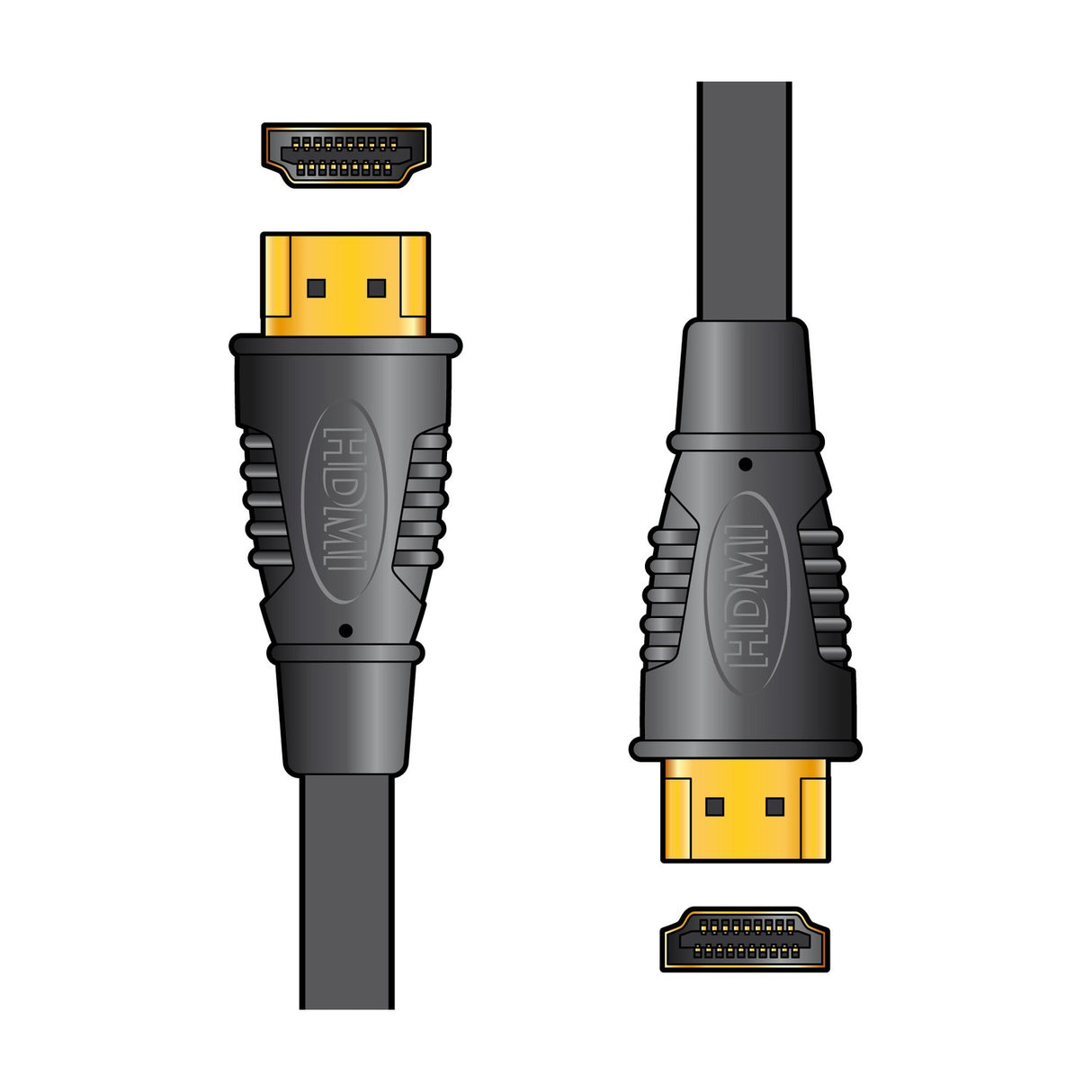 AV:Link 4K High Speed 10m HDMI lead by AVSL shown with two black plug-to-plug connectors featuring gold-plated contacts on a plain white background.
