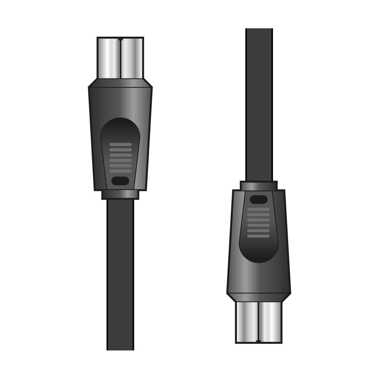 AV:Link RG6 75 Ohm 2.0m coaxial lead with nickel plated plug to plug connectors and black PVC sheath, shown on a plain white background.