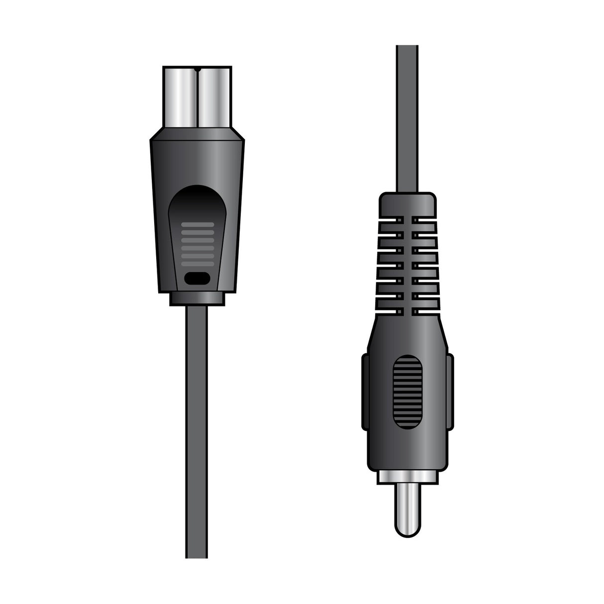 AV:Link 2.0m games console lead with moulded coaxial plug on one end and RCA phono plug on the other, shown on a plain white background.