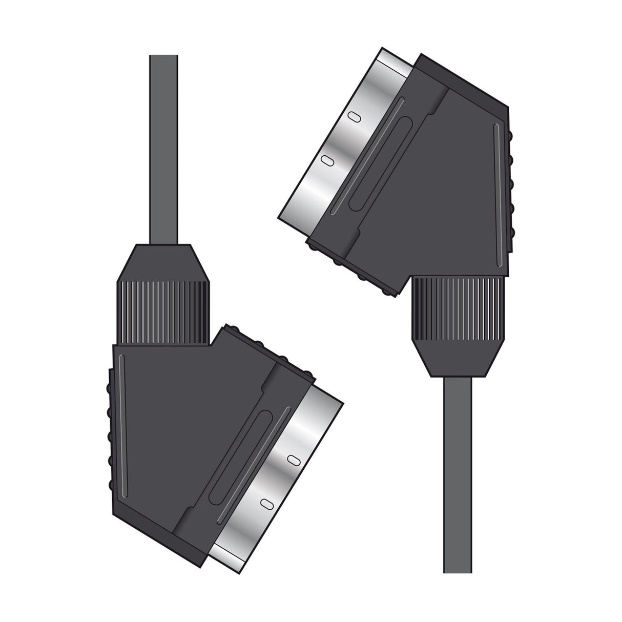AV:Link 1.5m male to male Scart lead by AVSL with two black connectors and nickel plated contacts, shown on a plain white background.