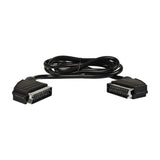 AV:Link 1.5m black Scart lead by AVSL with male-to-male nickel plated connectors, coiled cable shown on a plain white background.